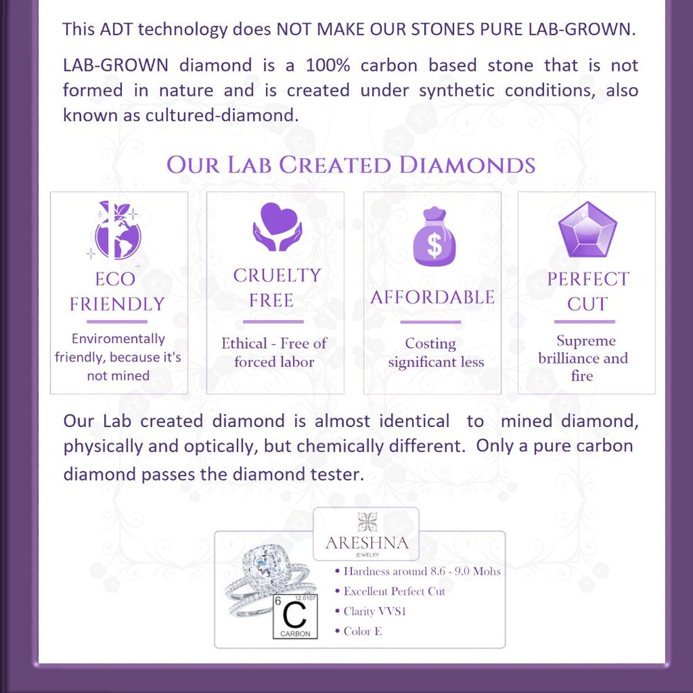 1.5ct Lab Diamond Princess Cut Engagement Ring - Picture 6 of 14